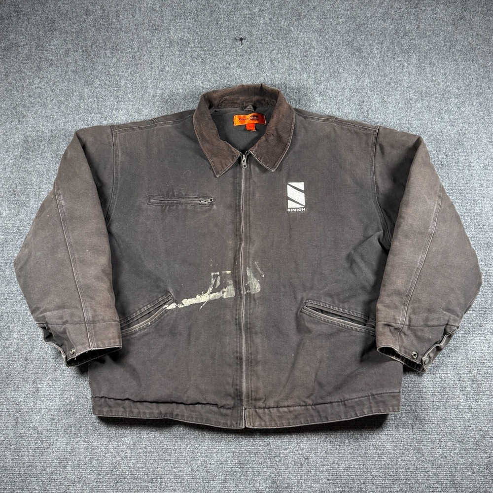Cornerstone Jacket Mens 3XL Brown Duck Canvas Quilt Lined Detroit Work Wear